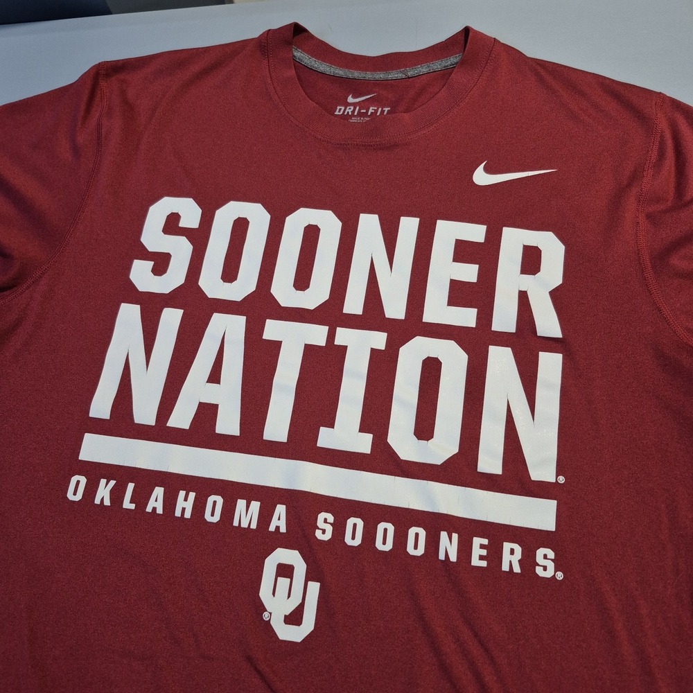 University of Oklahoma Sooners Nike Shirt Mens Large Red Sooner Nation Football